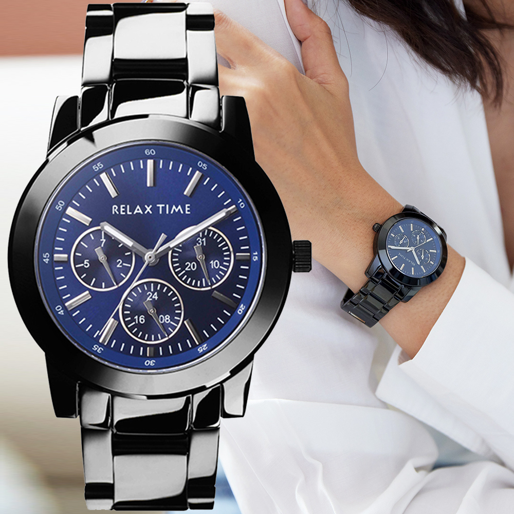 RELAX TIME 三眼系列輕熟 腕錶藍R0800 16 07