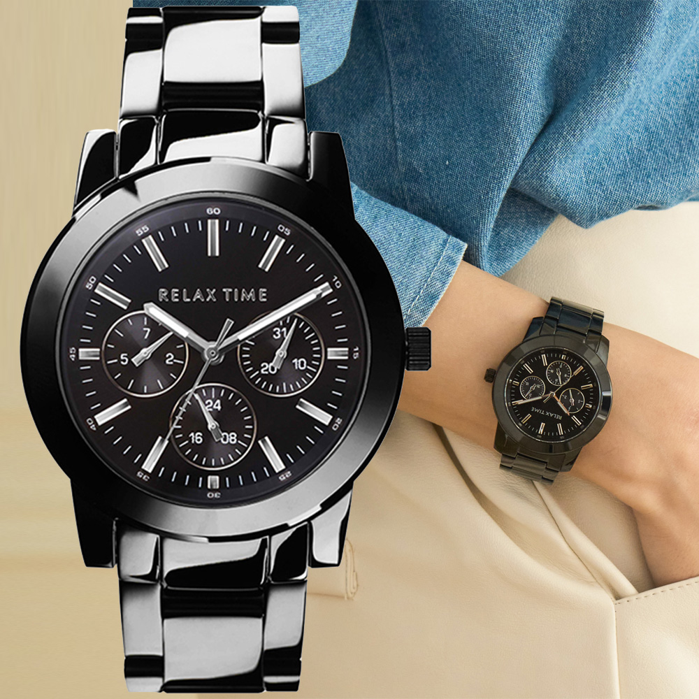 RELAX TIME 三眼系列輕熟 腕錶銀R0800 16 09