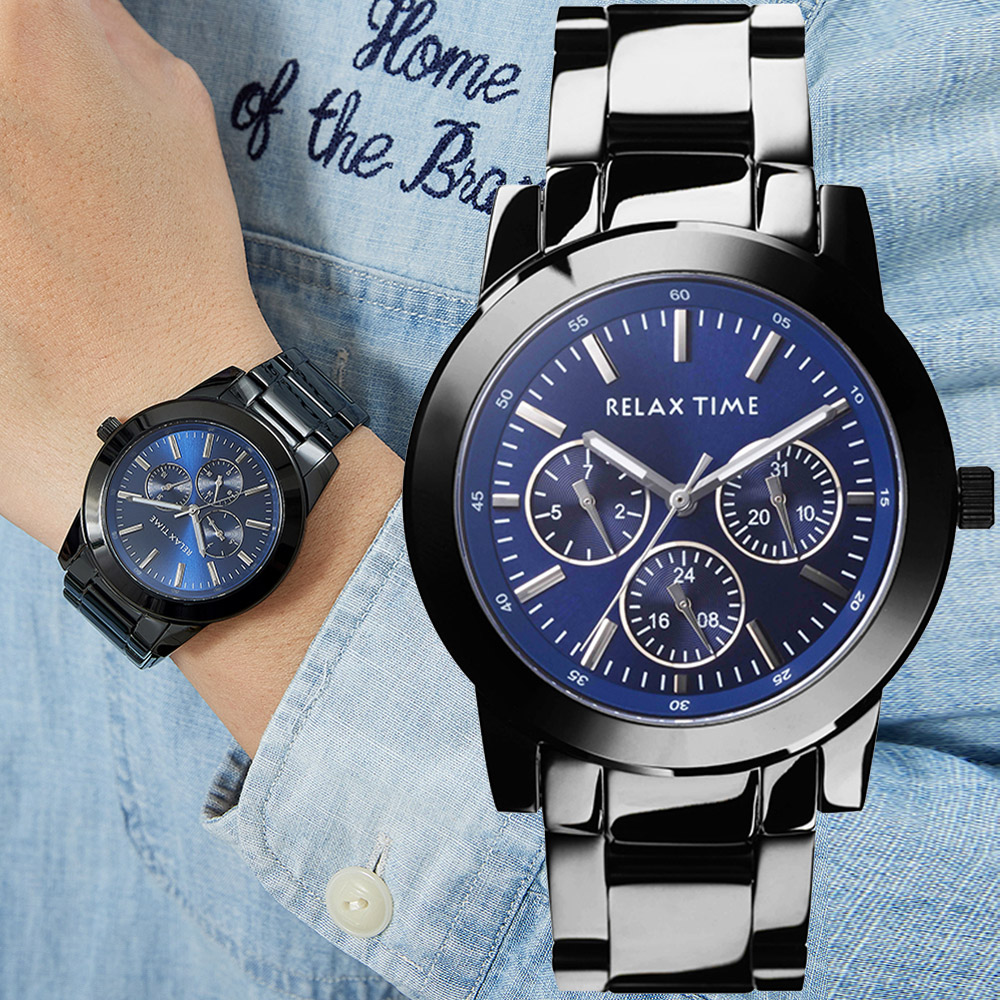 RELAX TIME 三眼系列 腕錶藍R0800 16 07X