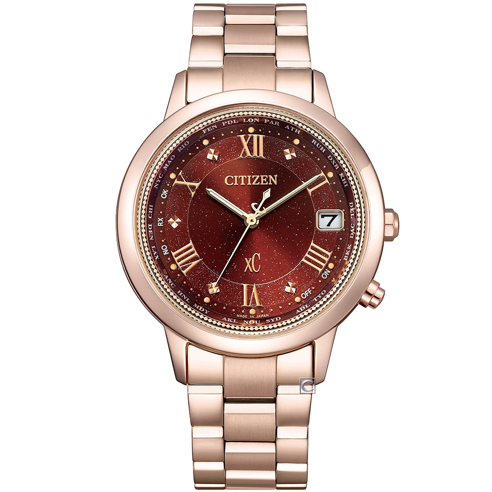 CITIZEN 星辰 xC Hebe田馥甄配戴款 台灣限定 光動能鈦金屬電波腕錶 36MM (CB1138-62W)