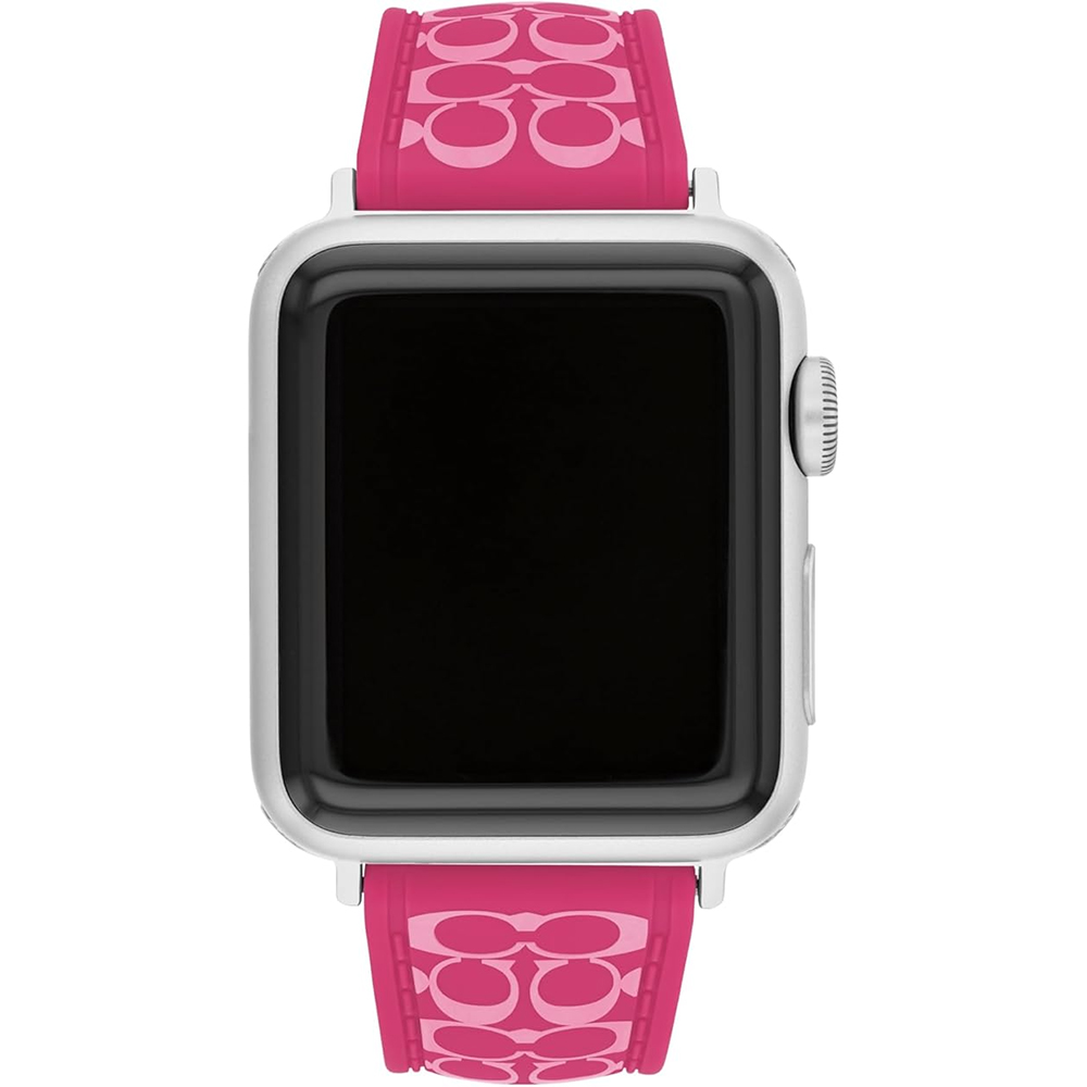 COACH Apple Watch 錶帶 38/40/41mm適用 矽膠錶帶 桃紅色 (不含手錶)