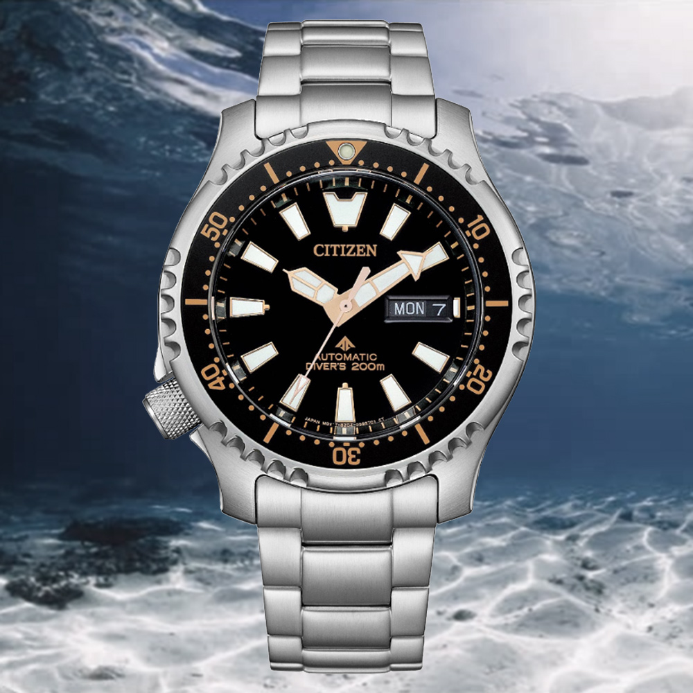 CITIZEN 星辰 PROMASTER 鋼鐵河豚 潛水機械錶 男錶 手錶-黑42mm NY0160-66E 送禮 禮物 推薦