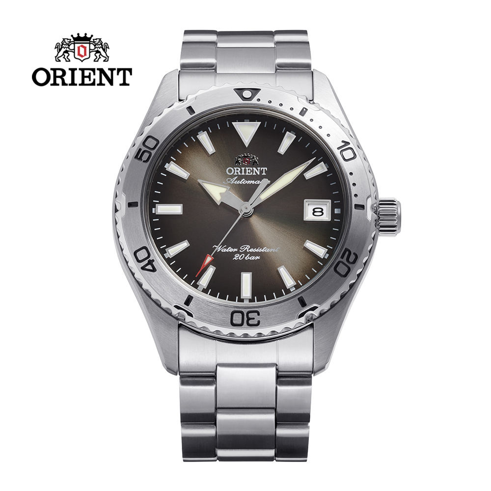 ORIENT 東方 錶 WATER RESISTANT系列 200m潛水風格腕錶 鋼帶款 棕色 RA-AC0Q15Y -39.9mm