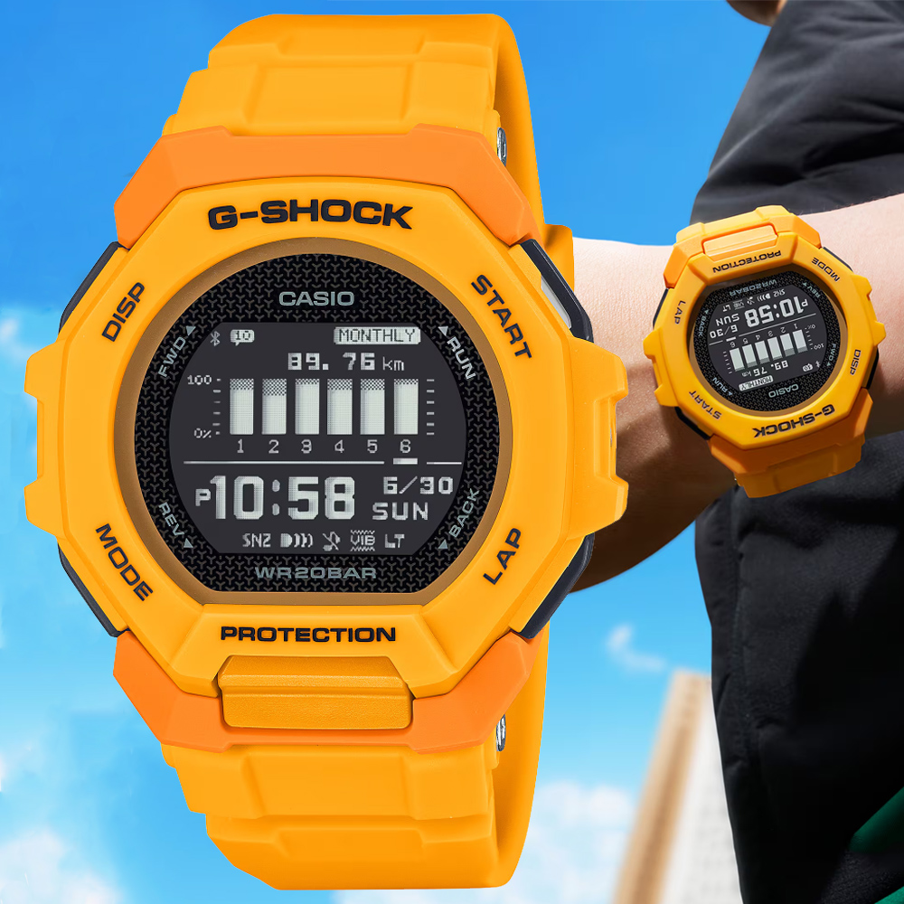 CASIO 卡西歐 G-SHOCK 藍牙連線 輕巧運動電子腕錶 錶 週年慶 雙11 GBD-300-9