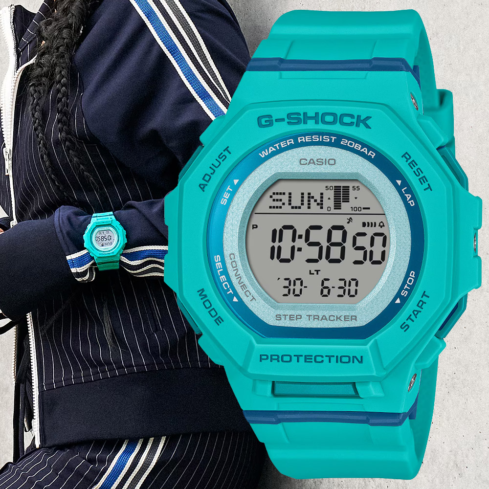 CASIO 卡西歐 G-SHOCK 藍牙連線 計步運動電子腕錶 錶 週年慶 雙11 GMD-B300SC-2
