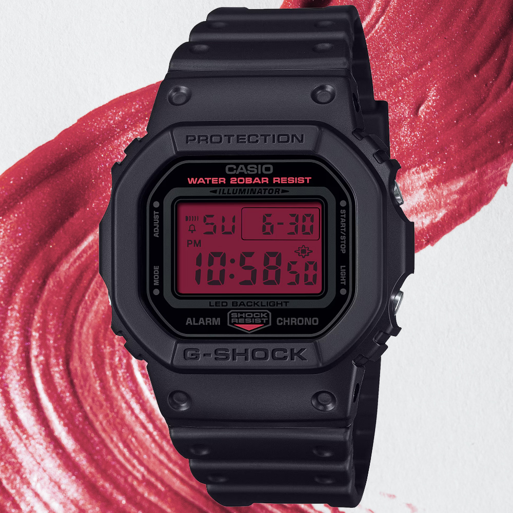 CASIO 卡西歐 G-SHOCK 黑紅時尚 電子腕錶 錶 手錶 送禮 DW-5600BBR-1