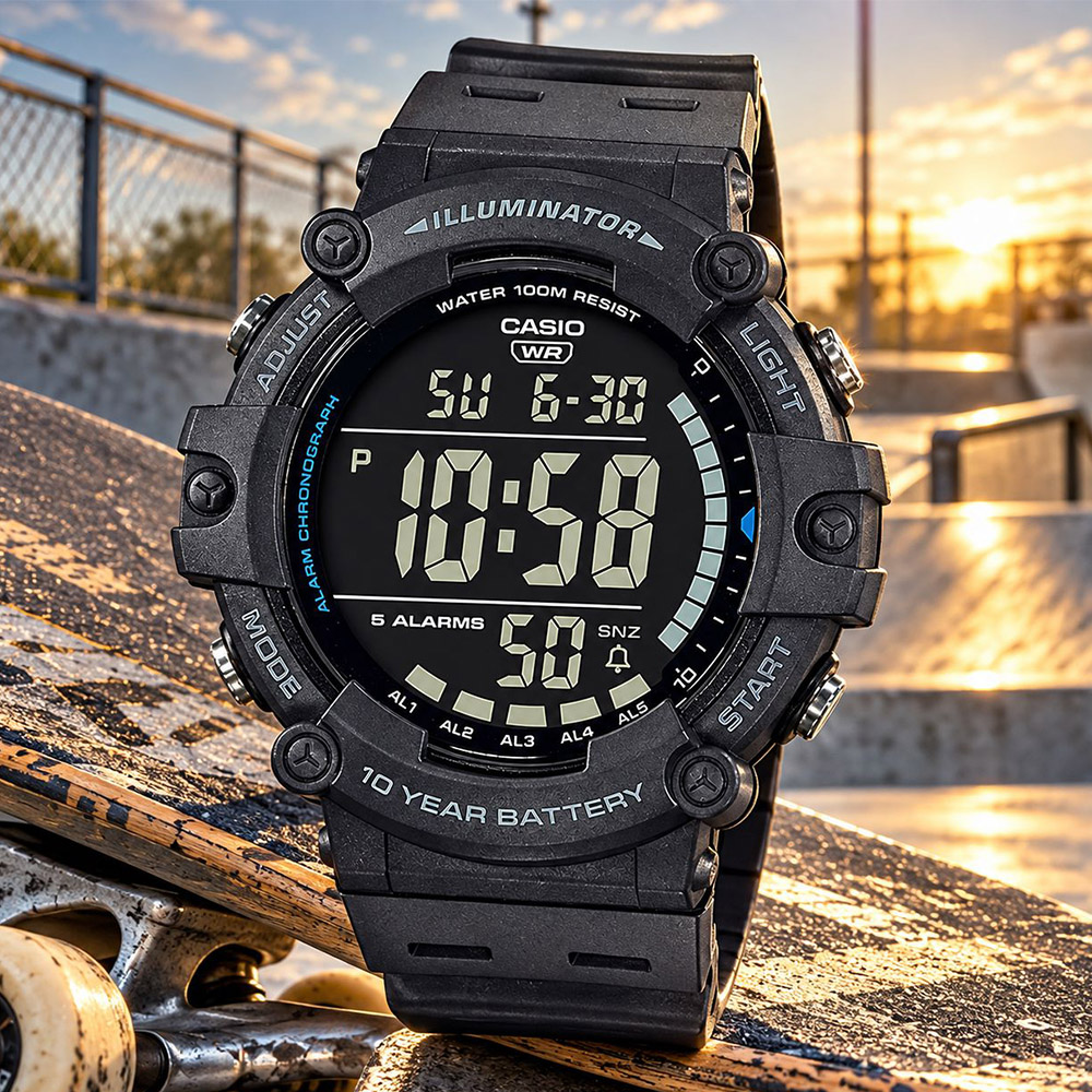 CASIO 卡西歐 AE-1500WH-8B 運動 休閒 當兵 大錶面電子錶 (錶徑5.1公分)