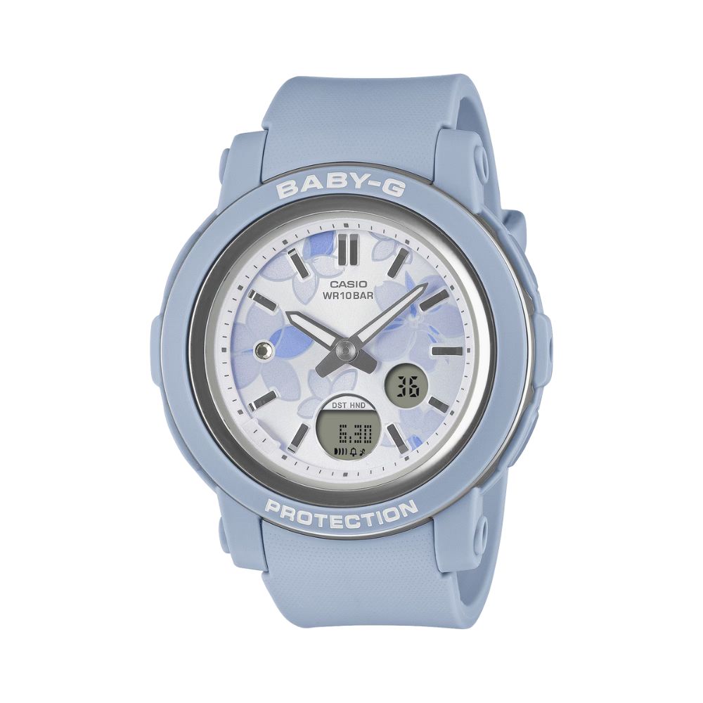 CASIO 卡西歐 BABY-G 精緻花卉 華麗氣息 水藍色 BGA-290FL-2A_41.5mm
