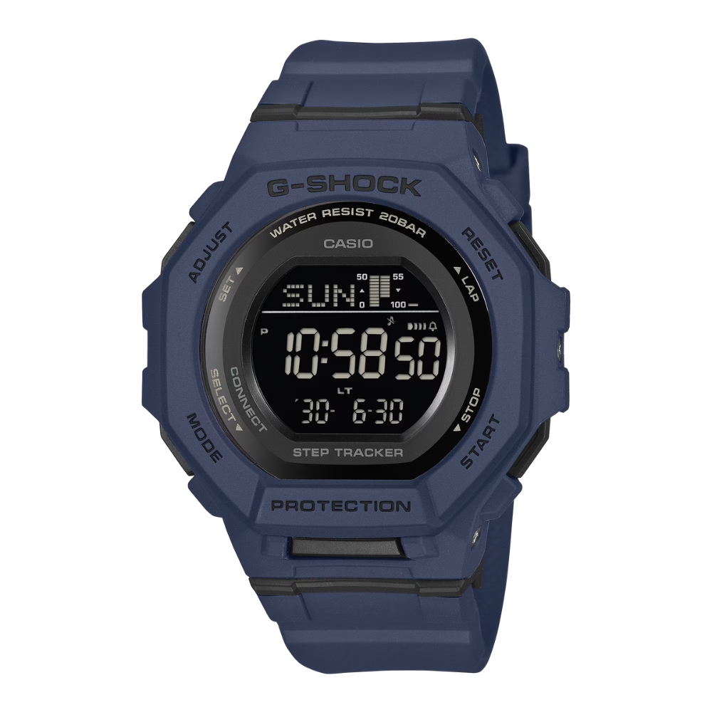 CASIO 卡西歐 G-SHOCK 酷炫時尚 率性休閒 藍芽電子錶款 藍 GMD-B300-2_43.8mm