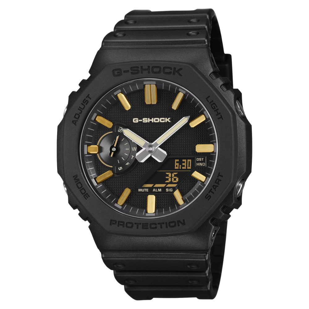 CASIO 卡西歐 G-SHOCK LUXE BLACK 系列 金屬閃爍 極簡黑色 GA-2100LXB-1A9_45.4mm