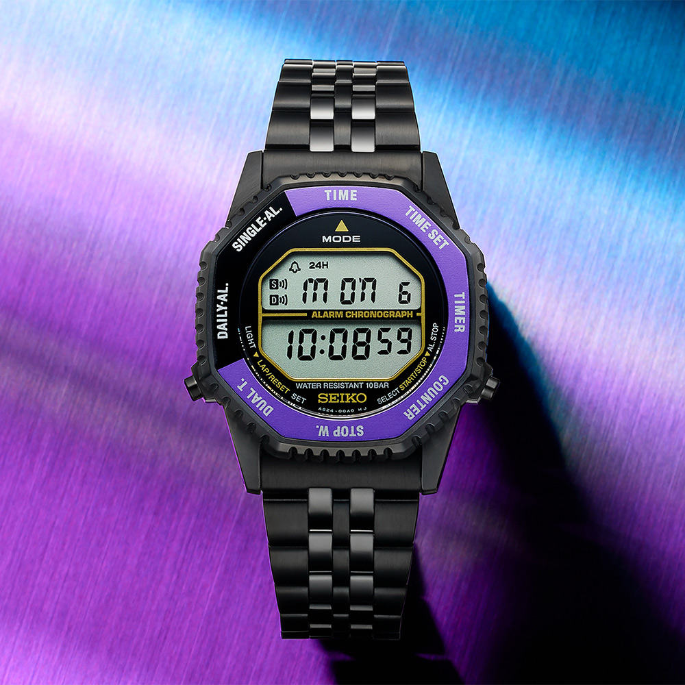 SEIKO 精工 江戶紫 145週年紀念限量 1982經典Rotocall復刻數位石英錶 電子錶 周年慶獻禮-37mm(HFL001/A824-00A0P)