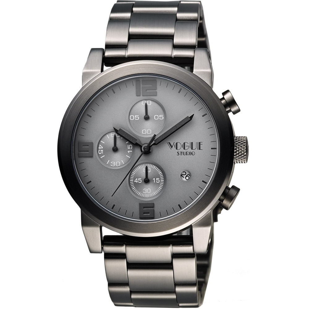 VOGUE 嶄新系列品味計時手錶-鐵灰/42mm 2V1407-251GR-GR