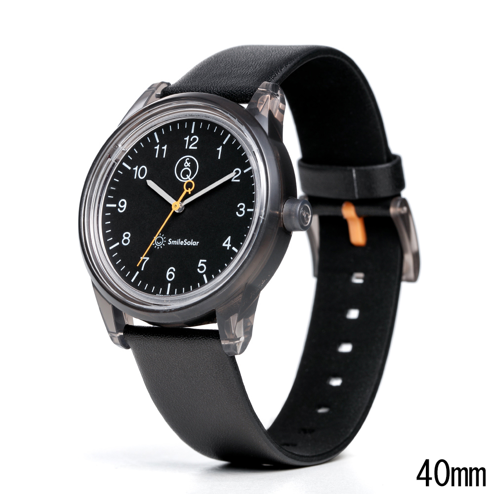 Q Q Smilesolar 喀什米爾系列太陽能手錶 沉穩黑 40mm Pchome 24h購物