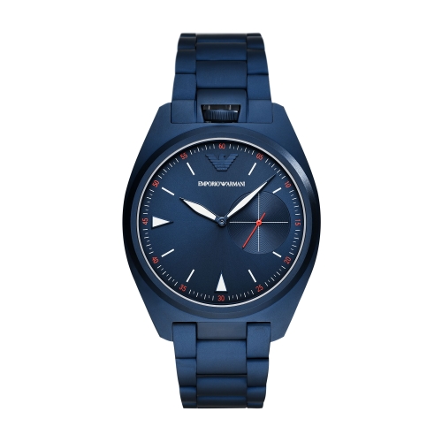 EMPORIO ARMANI 經典藍設計款腕錶43mm(AR11309)