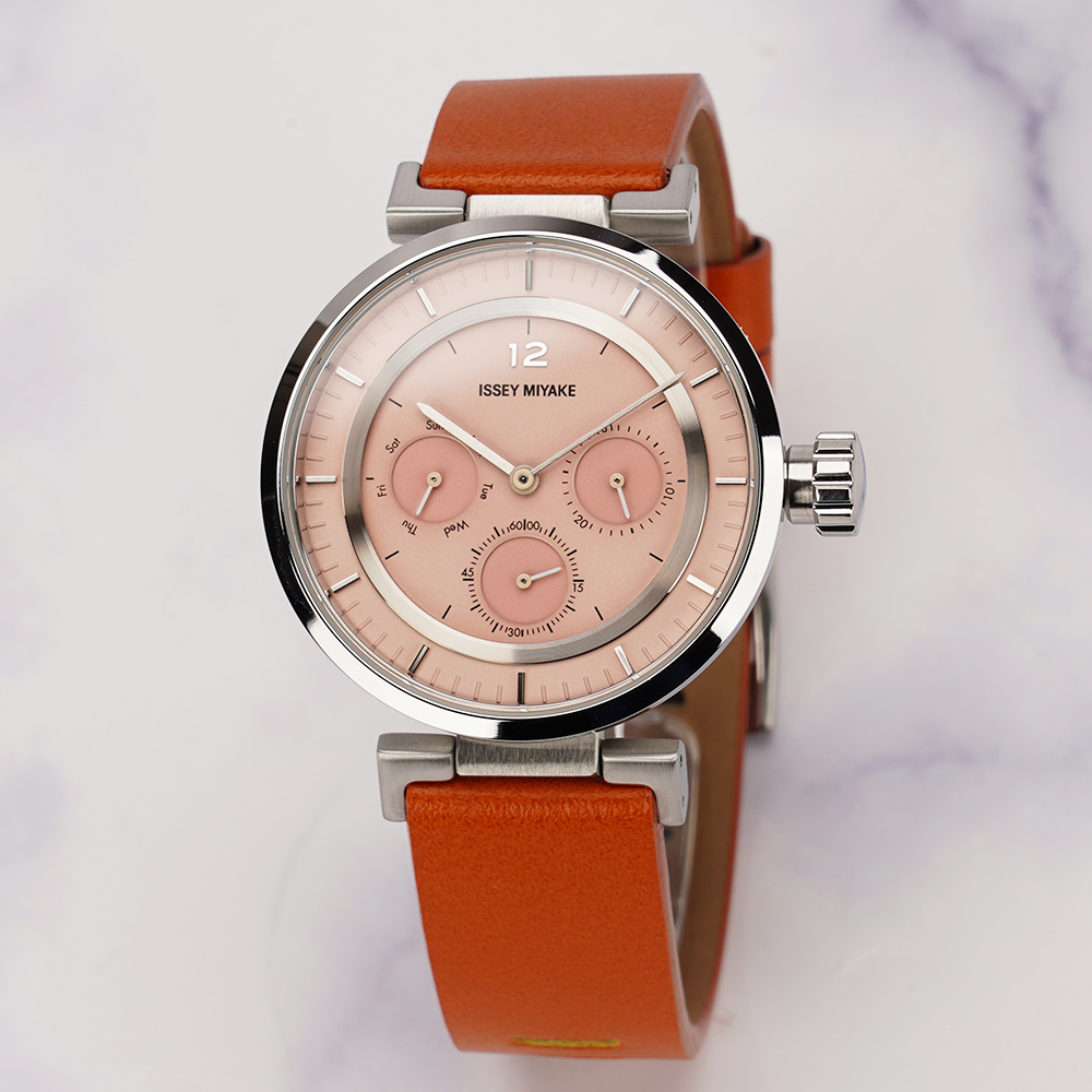 Issey Miyake 三宅一生 W mini系列 暖陽橘日曆手錶-39mm(VD75-0030P/NYAB702Y)