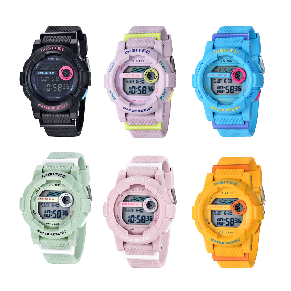 DIGITEC 數碼科技 BDG-7073T 經典時尚多功能休閒電子錶 繽紛顏色選擇 防水 手錶