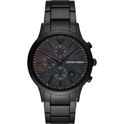 EMPORIO ARMANI 前衛潮流黑鋼計時腕錶43mm(AR11275)