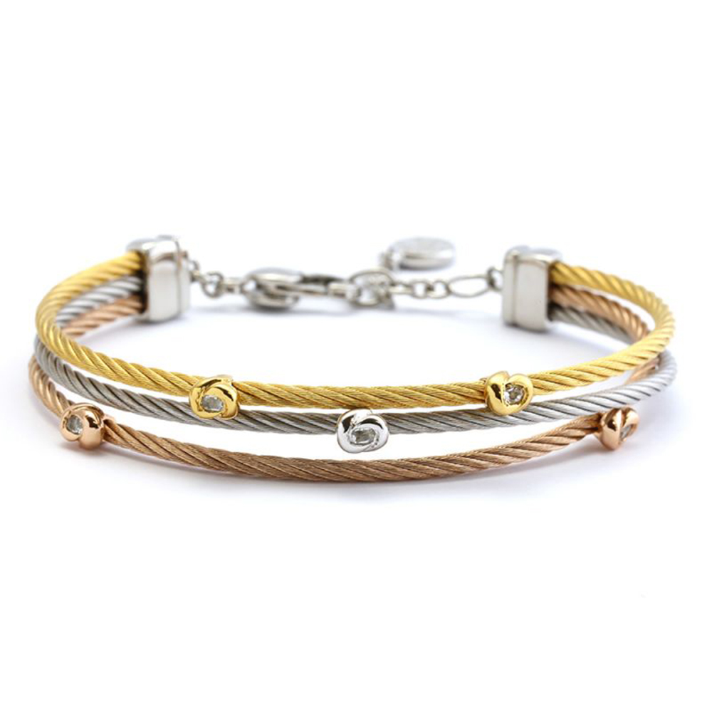 CHARRIOL 夏利豪 BANGLE MALIA 花朵鋼索手環