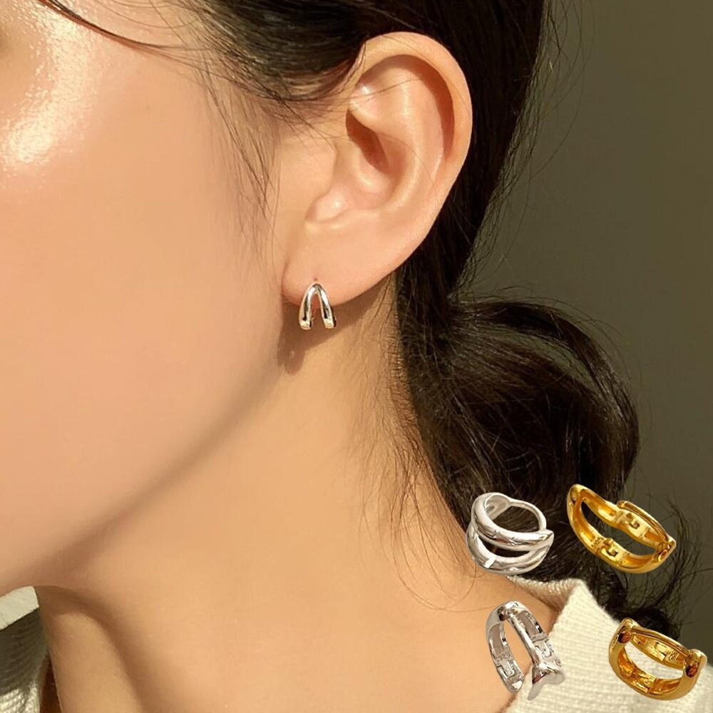 MoonDy 925 純銀耳環 耳環女 小圈耳環 高級感 輕奢 耳飾 耳扣 韓國飾品 簡約ins風 086
