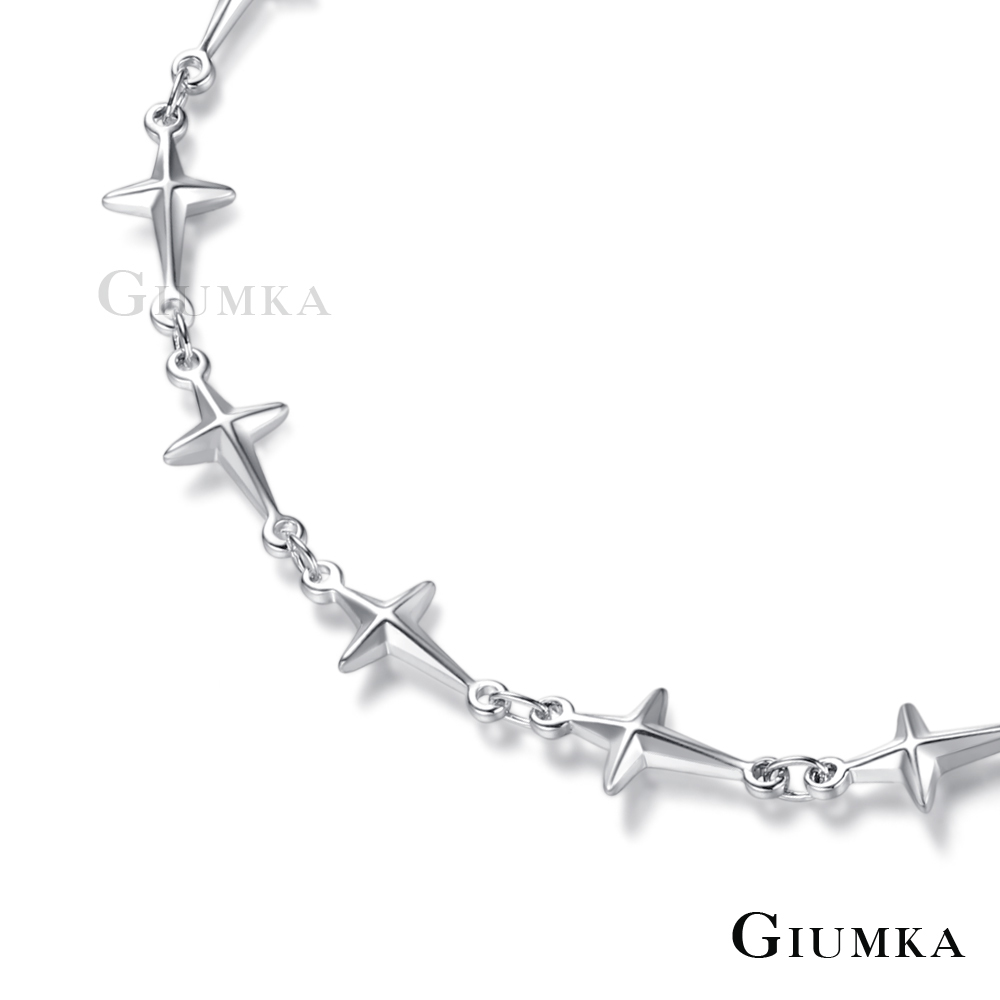 GIUMKA 腳鍊 繁星點點 十字架鏈條造型 精鍍正白K 個性淑女款 ML20004-3