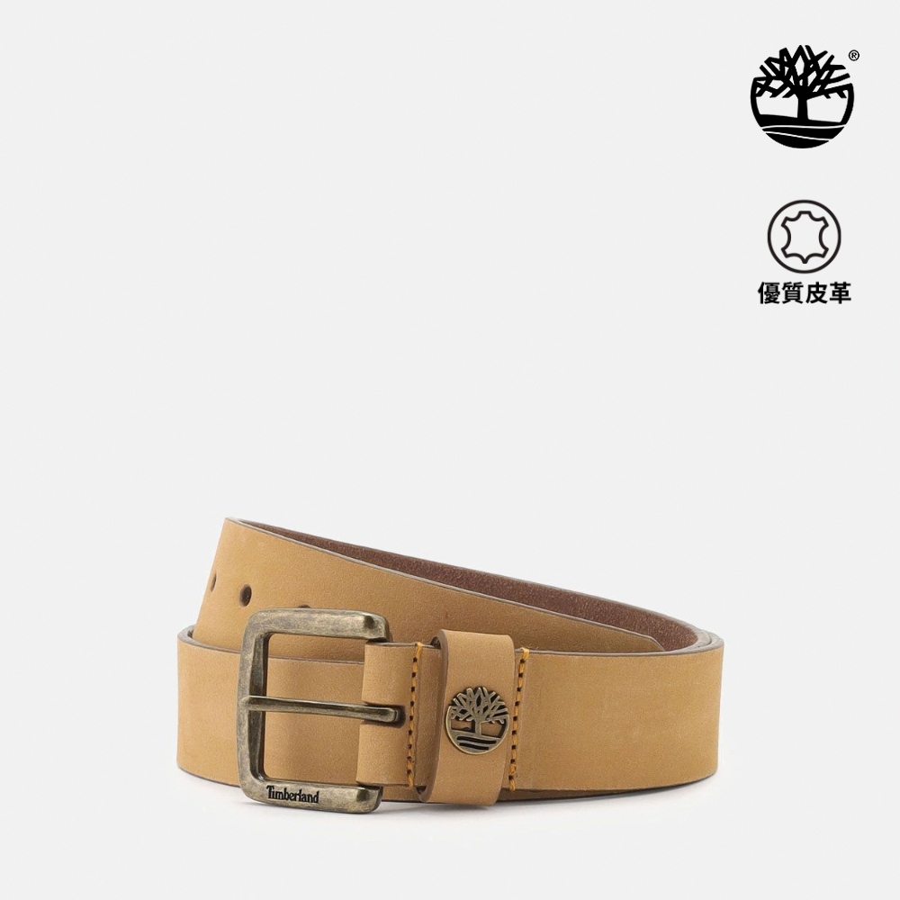 Timberland 男款淺小麥色40MM牛皮皮帶｜A5PXS231