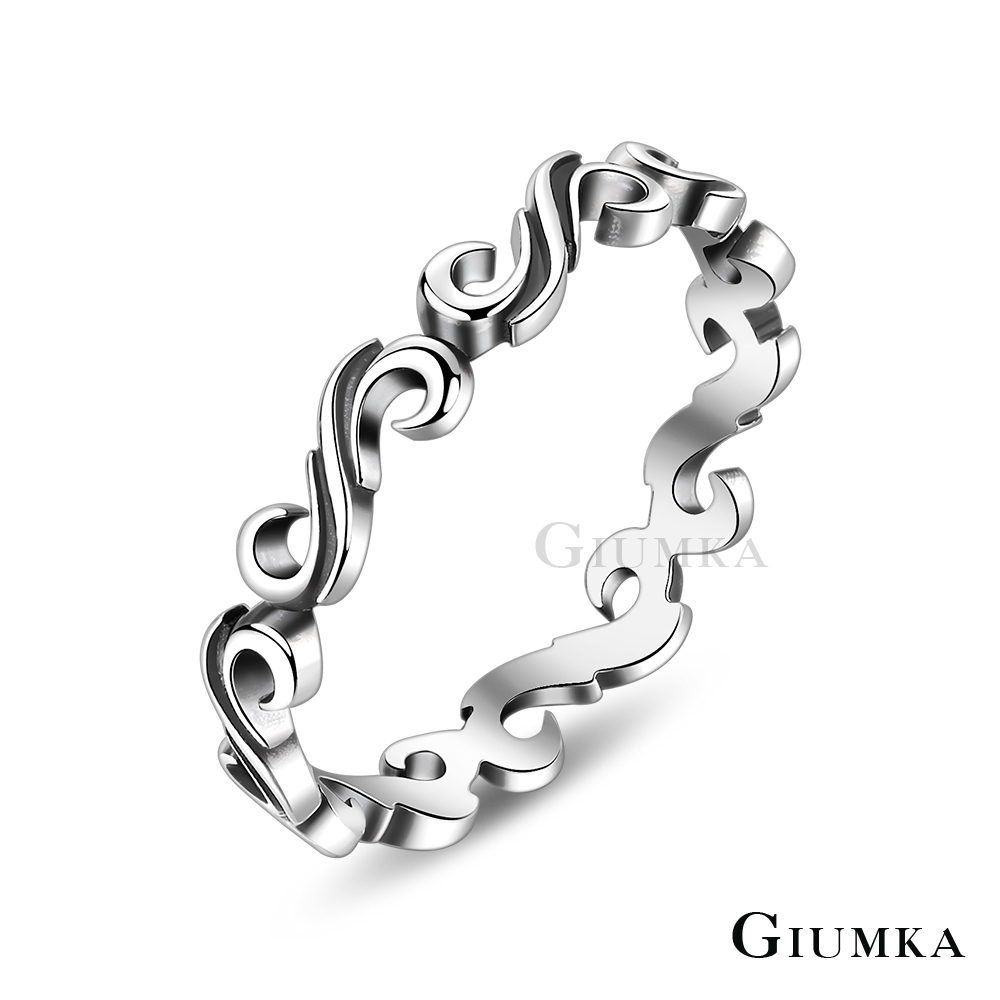 GIUMKA 戒指純銀防小人尾戒雕花