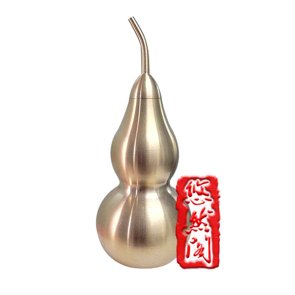 【悠然閣】11cm 亮澤金銅葫蘆(可開蓋) (化病災 鎮宅 避邪 除厄 化煞)