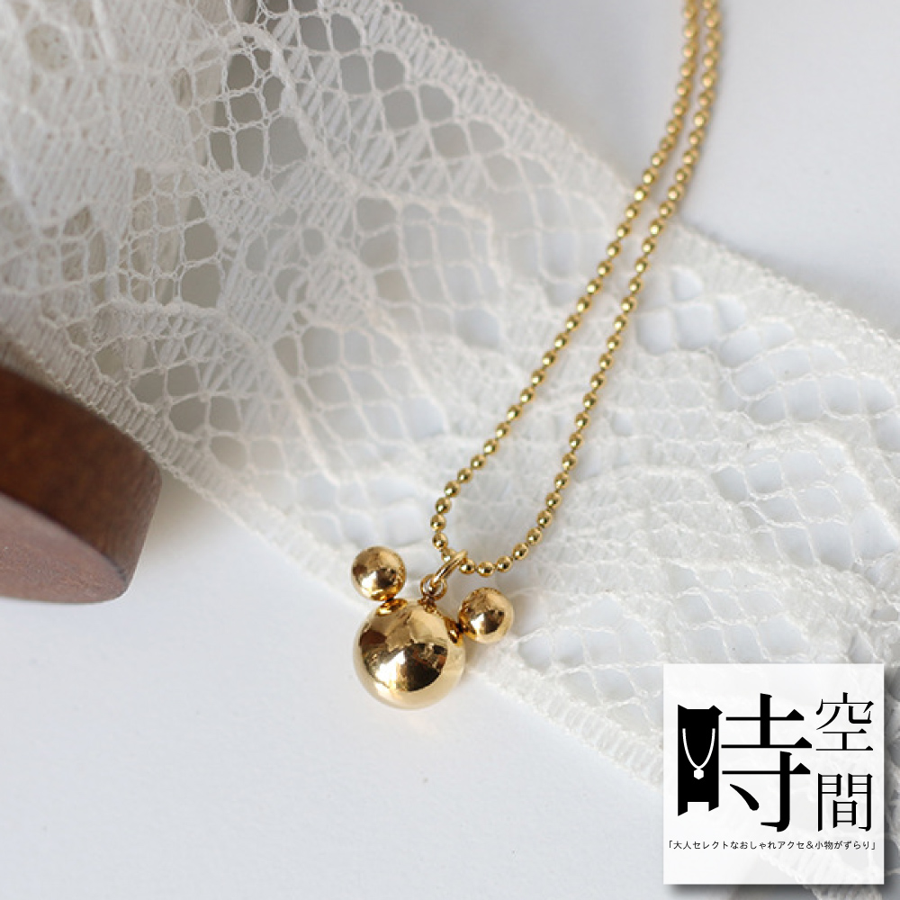 時空間 金屬色澤立體感米老鼠造型項鍊