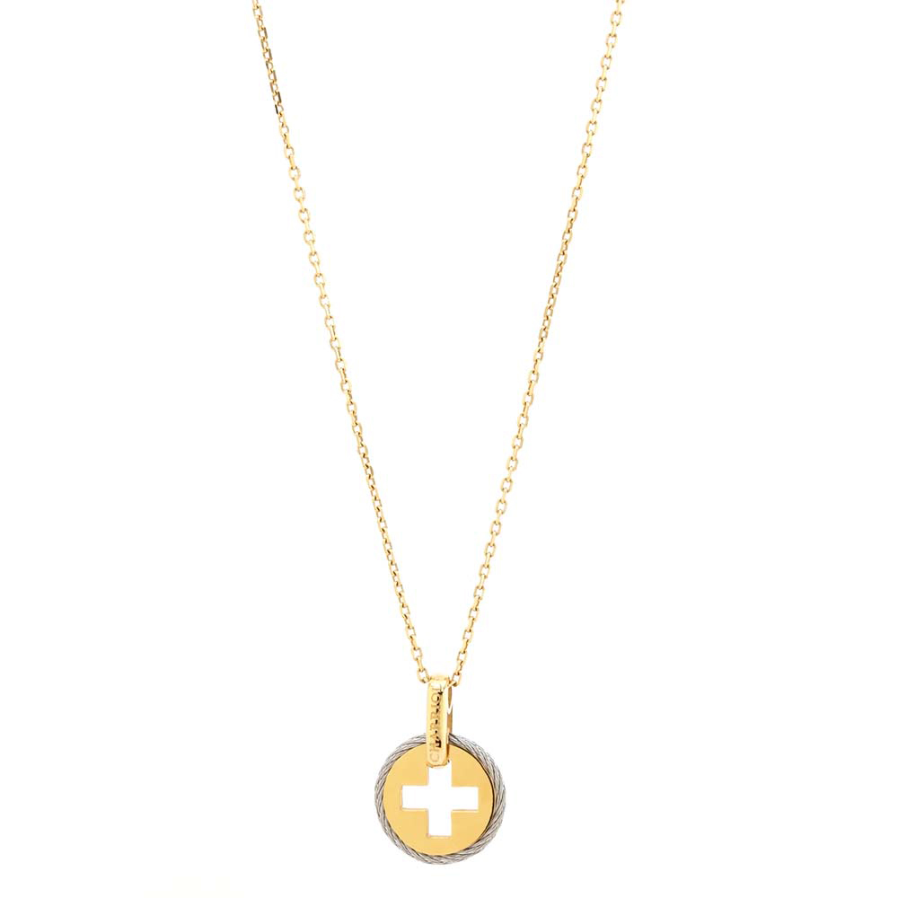 CHARRIOL 夏利豪 Celtic Cross Necklace Medals 十字架鋼索項鍊