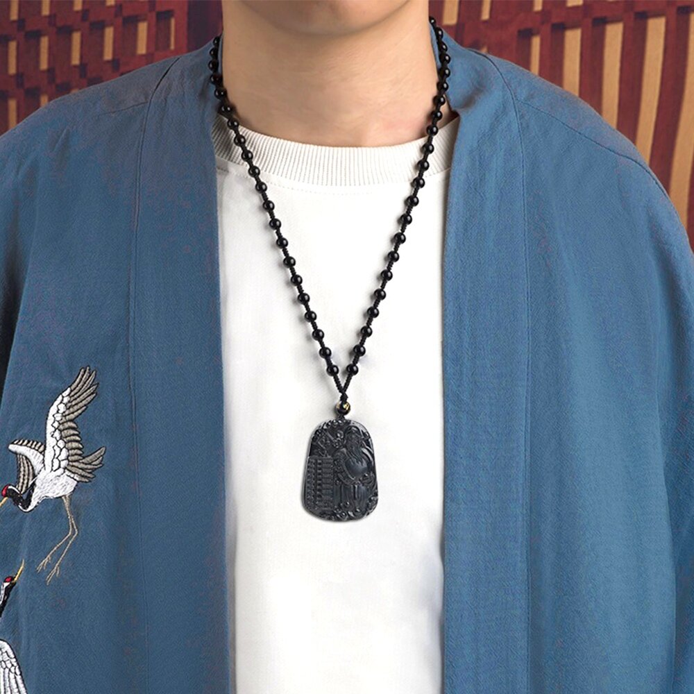 MoonDy 飾品 項鍊 墨翠項鍊 翡翠項鍊 財神項鍊 玉石項鍊 佛像項鍊 吊墜項鍊 掛件 招財納福 手串 396