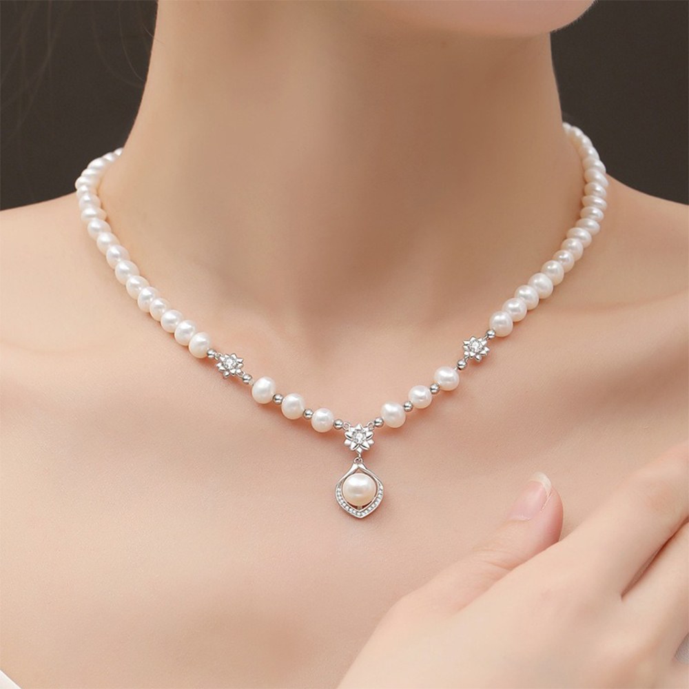 MoonDy 飾品 項鍊 珍珠項鍊 純銀項鍊 女生項鍊 天使之心 高級感 送女友 593