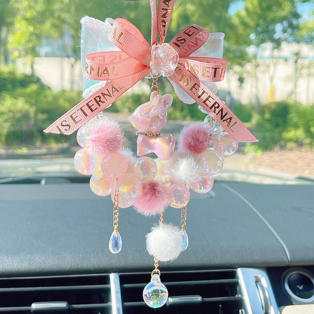 MoonDy 女生禮物 汽車裝飾品 飾品 可愛吊墜 炫彩車飾 一鹿平安 345