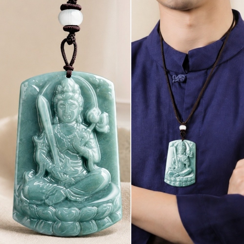 LEEHER 佛牌項鍊 男生項鍊 項鍊 菩薩項鍊 翡翠項鍊 送爸爸 藍水項鍊 883