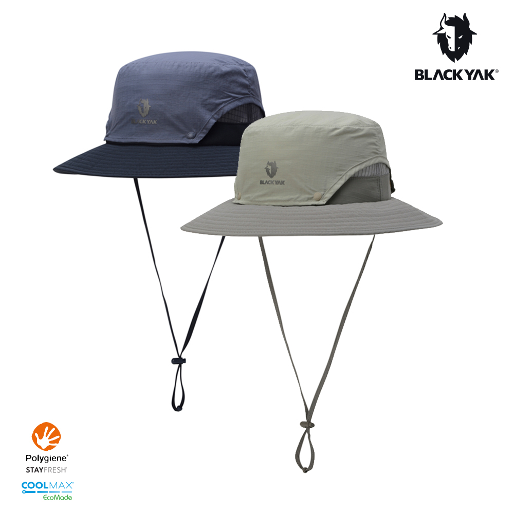 BLACKYAK 兩用透氣圓盤帽(2色)-春夏 抑菌抗臭 防曬 防風繩 2用帽 漁夫帽 遮陽帽 BYFB1NAF04