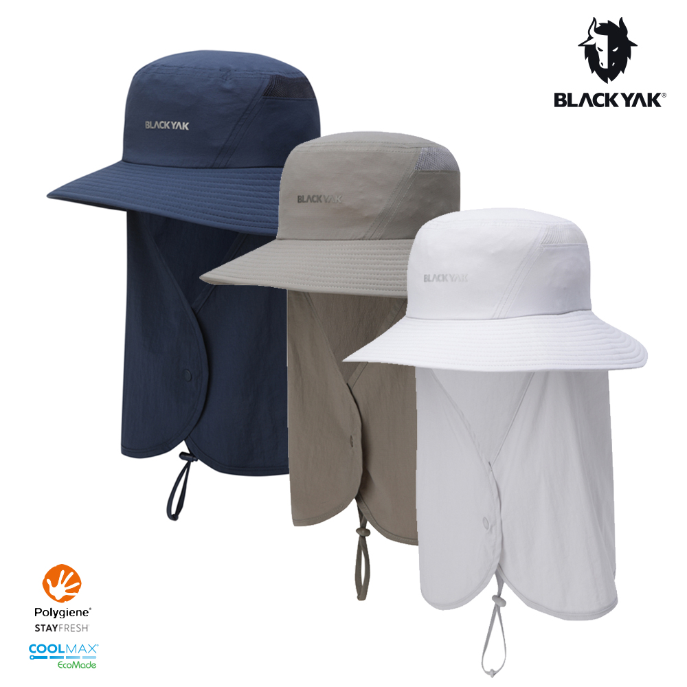 BLACKYAK SAHARA護頸遮陽圓盤帽(3色)-抑菌抗臭 防曬 附防風繩 漁夫帽 遮陽帽 BYFB1NAF05