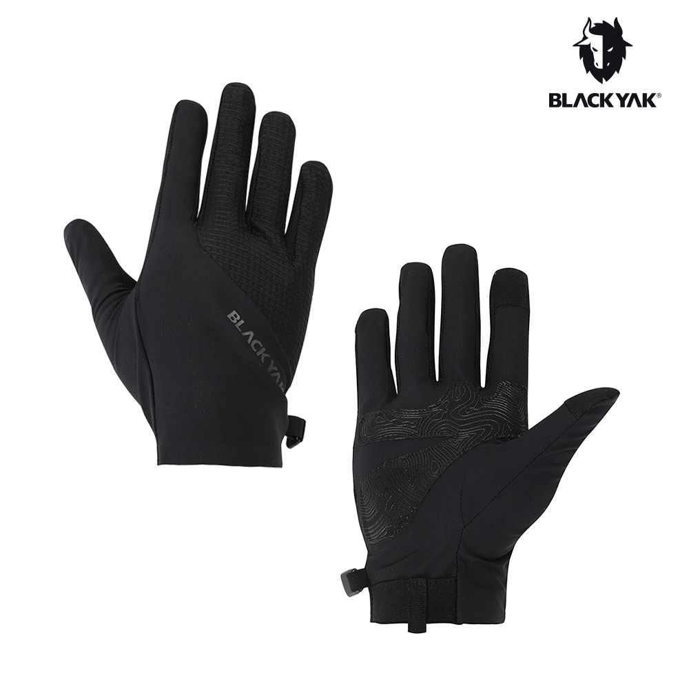 BLACKYAK 輕量全指手套(黑色)-透氣網眼 耐磨 防滑 可觸控 手套-BYEB1NAN01