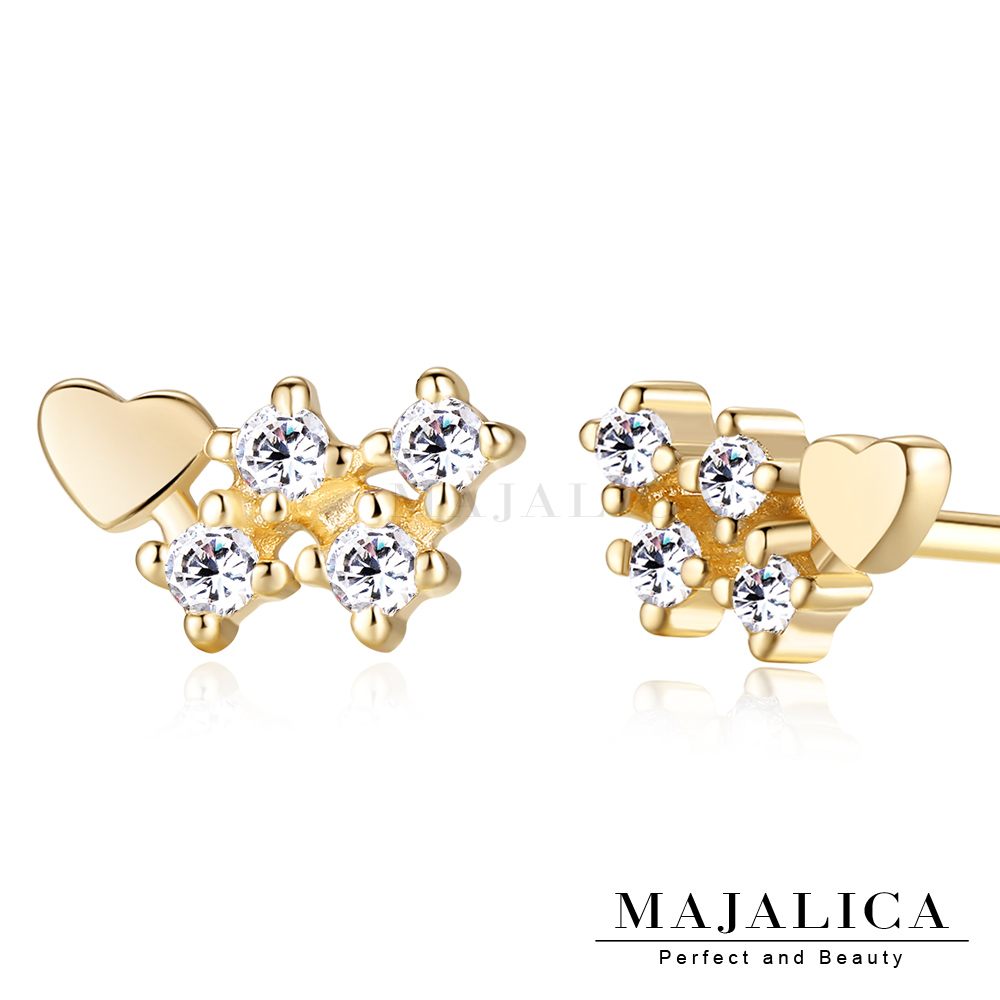 Majalica 迷你愛戀星空 925純銀貼耳耳環 三色任選 一對價格 PF5037
