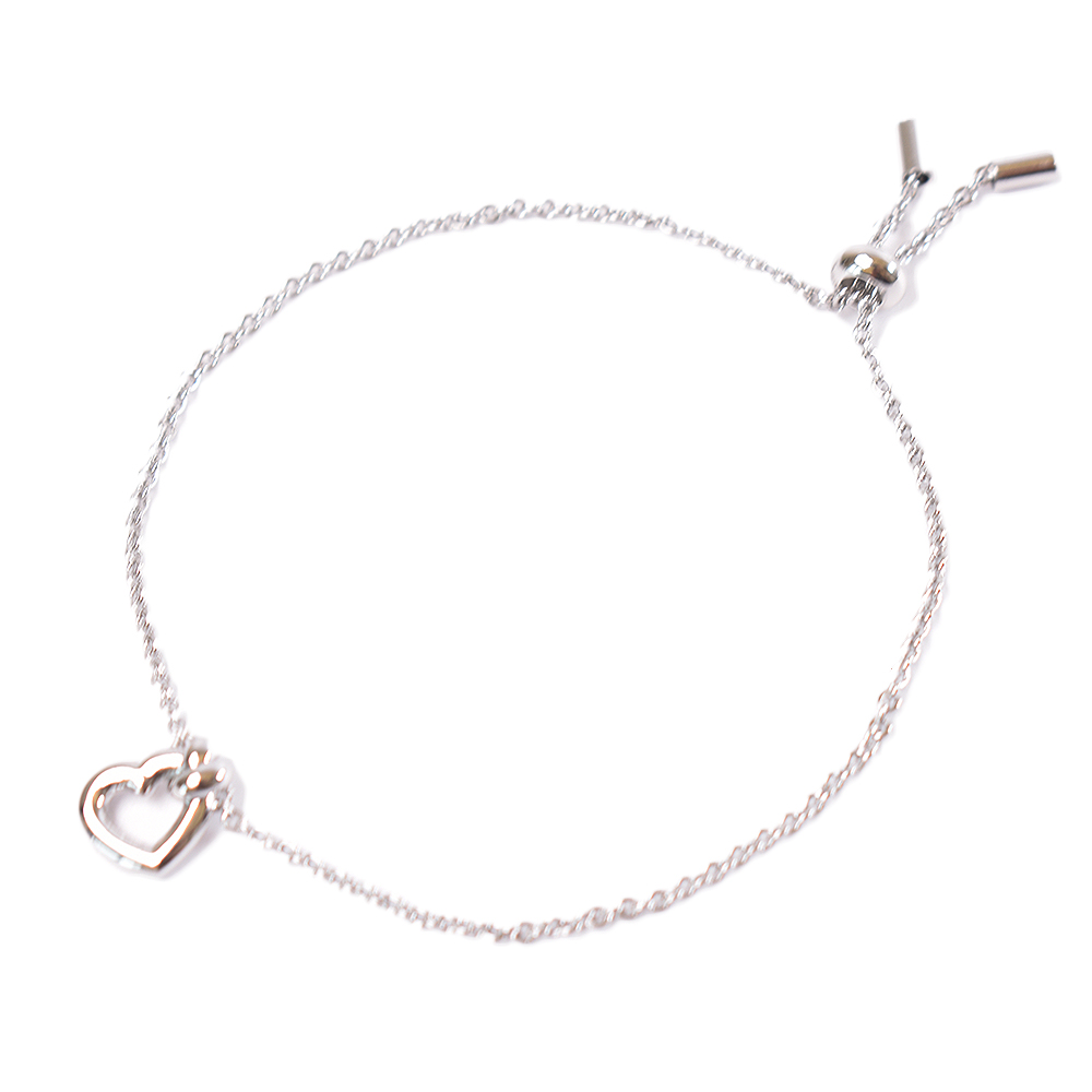 Michael Kors Knotted Heart結心可調式手鍊禮盒-銀色