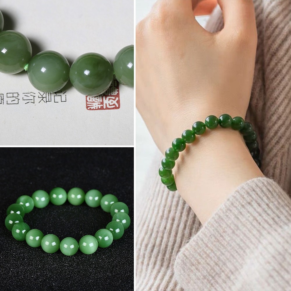 LEESA 凱莉流行商品館 手鍊 圓珠手鍊 平安手鍊 手串 和田玉手鍊 串珠手鍊 文玩佛珠 021