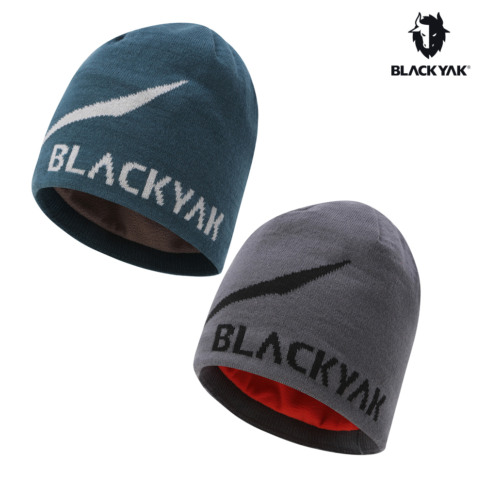 BLACKYAK 雙面編織帽(藍綠色/灰色)-雙面可配帶 刷毛 保暖帽 毛帽 針織帽-BYEB2NAE04