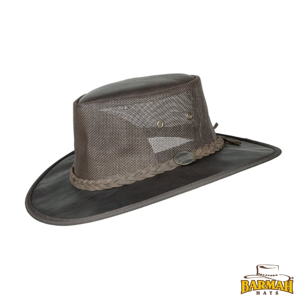 BARMAH HATS 澳洲經典皮革牛仔帽/圓盤帽 深棕色 1038BC