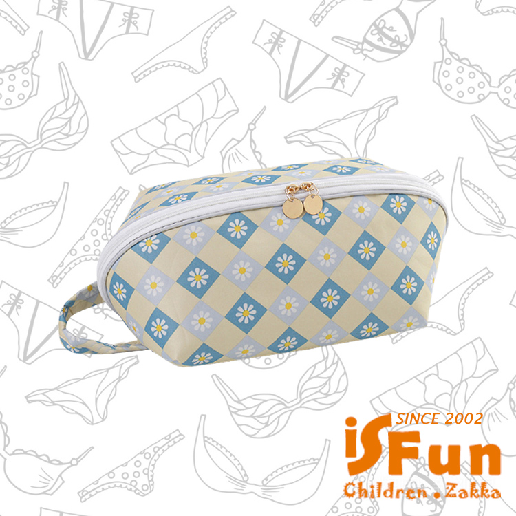 iSFun 換洗收納 出差旅行襪子內衣立體收納袋/大號雛菊