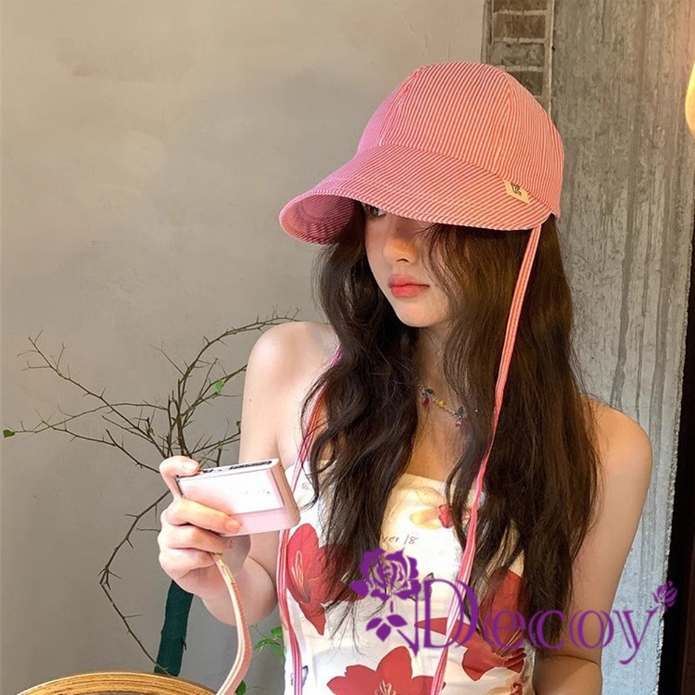 Decoy 輕巧韓風 條紋薄款可折遮陽鴨舌帽/顏色可選