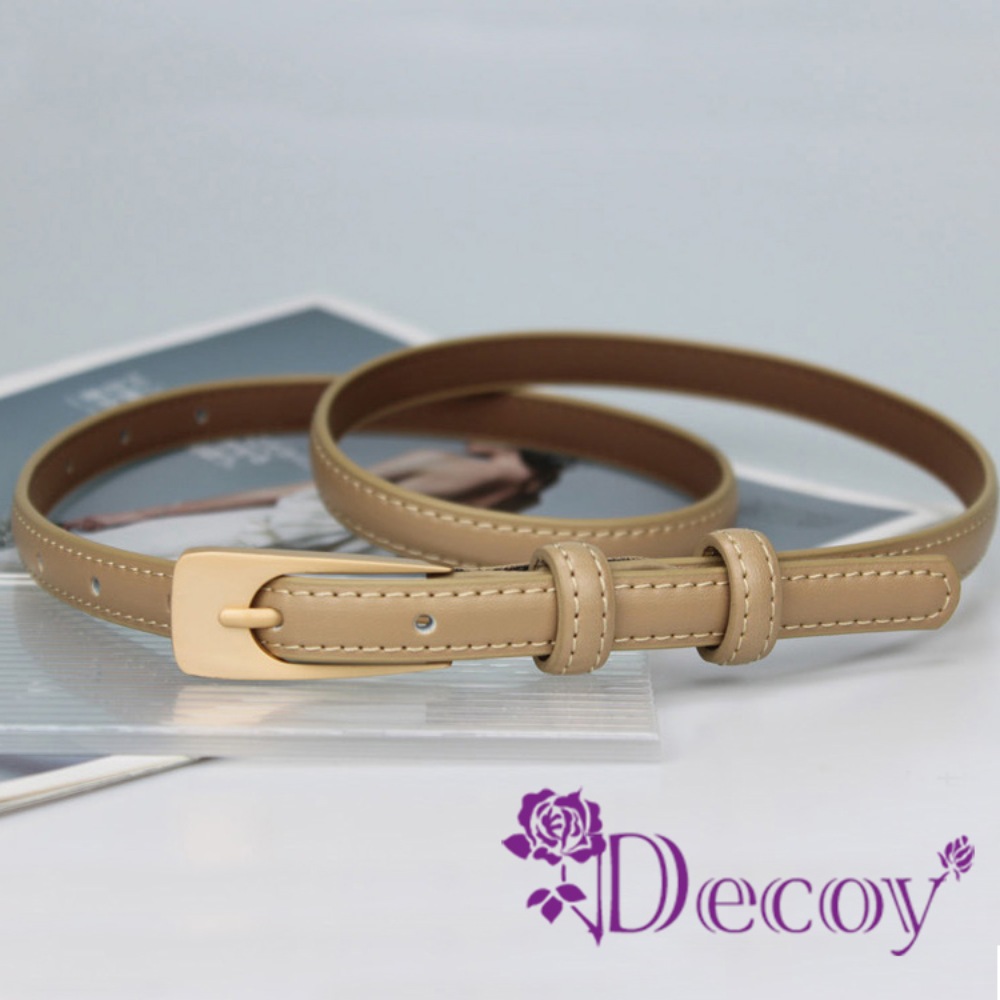 Decoy 消光時尚 金屬針扣優雅真皮細皮帶/顏色可選