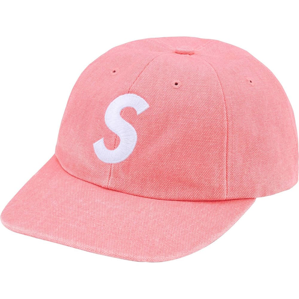 Supreme FW24 Canvas S Logo 6-Panel 六分割帽 粉 迷彩 老帽 帽子