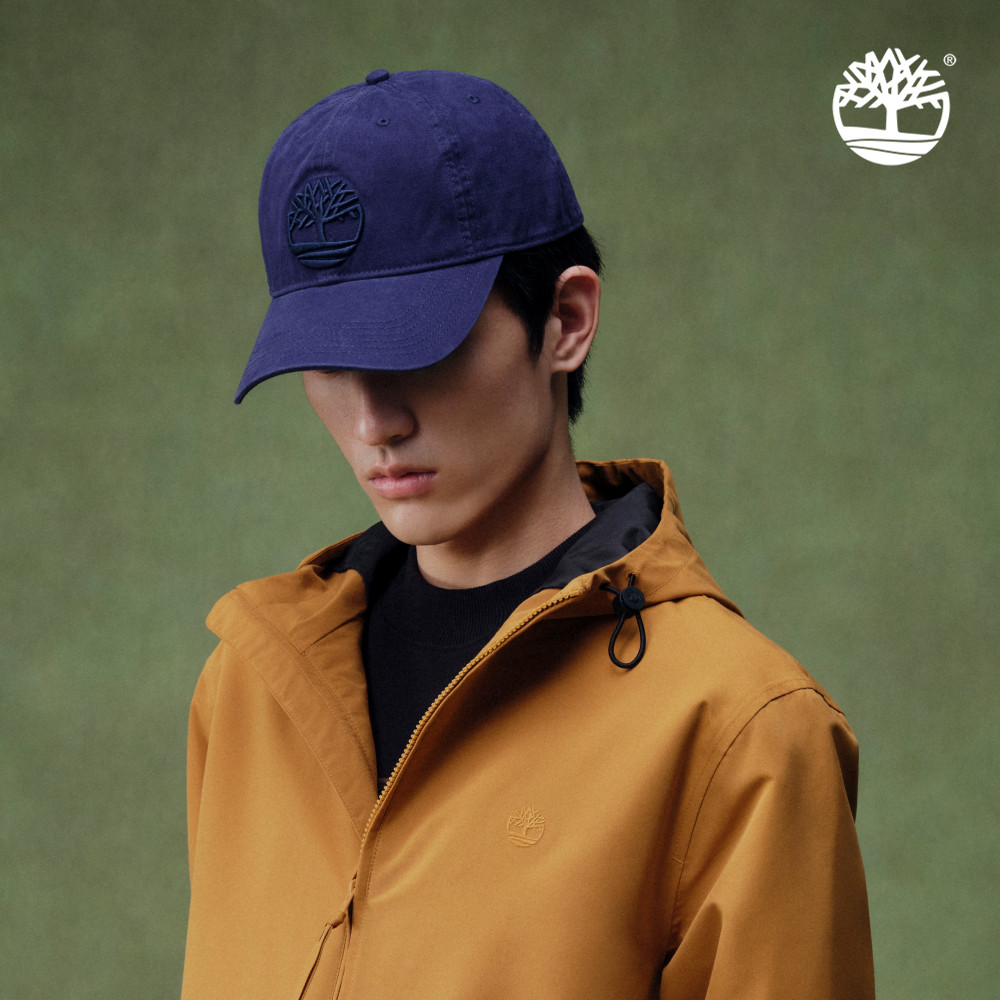 Timberland 中性深藍色刺繡LOGO棒球帽|A66BA451