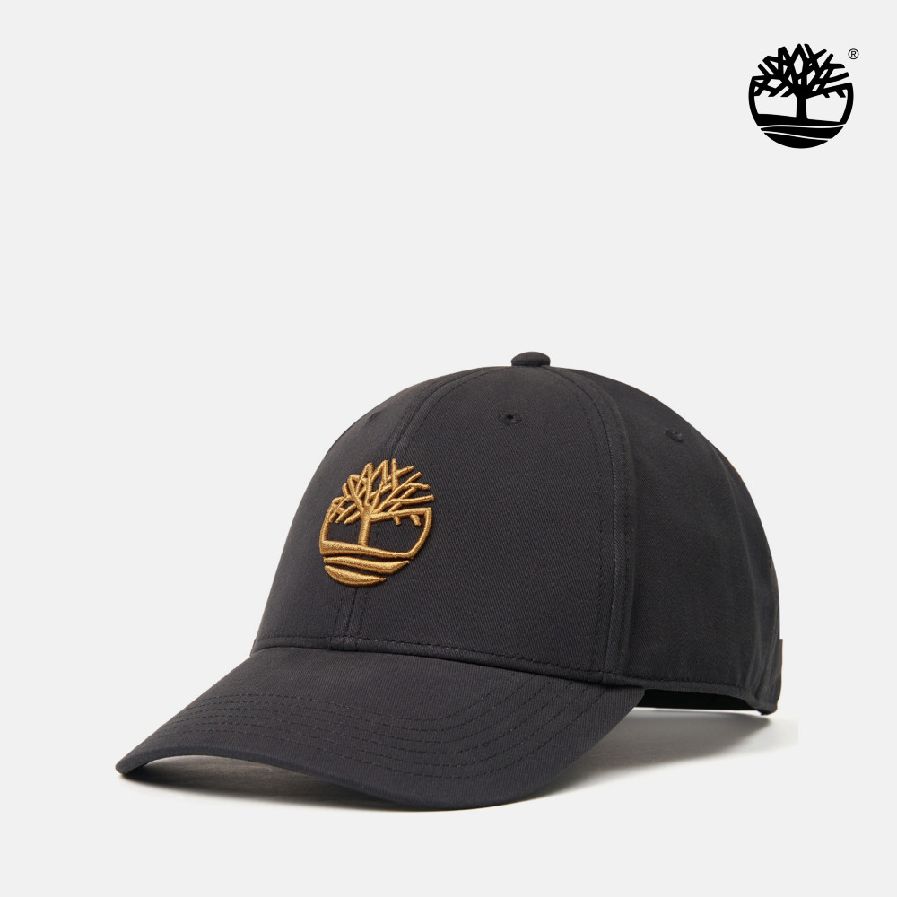 Timberland 中性黑色刺繡LOGO棒球帽|A65QA001