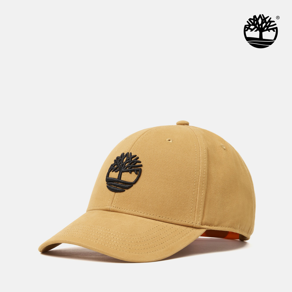 Timberland 中性小麥色刺繡LOGO棒球帽|A65QA231