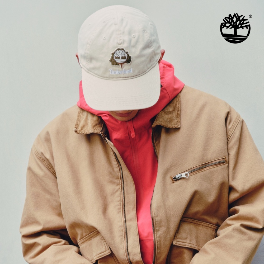 Timberland 中性奶油白休閒棒球帽|A66KEEFL