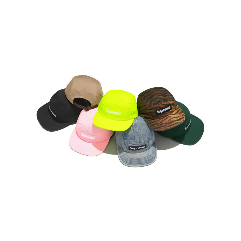 Supreme FW25 Week1 Washed Chino Twill Camp Cap 五分割帽虎紋黑綠粉